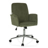 Siège de bureau à domicile SOLAO CORD avec revêtement en velours côtelé vert foncé et piètement en métal brillant de hjh OFFICE