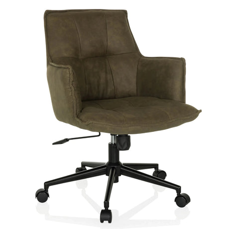 Siège de bureau à domicile SOLAO LIFE avec revêtement vert et piètement à roulettes noir de hjh LIVING