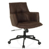 Siège de bureau à domicile SOLAO LIFE avec revêtement marron foncé et piètement à roulettes noir de hjh LIVING