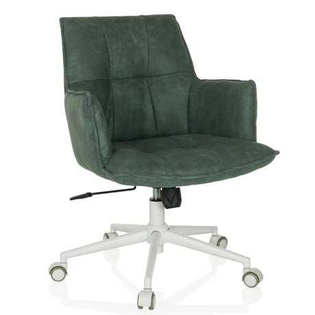 Siège de bureau à domicile SOLAO LIFE W en menthe avec revêtement matelassé et pied blanc de hjh LIVING