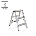 Échelle pliante en aluminium SOLID avec trois marches et une hauteur de 59 cm de hjh OFFICE
