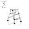 Échelle pliante en aluminium SOLID IV avec trois marches et pieds noirs de hjh OFFICE