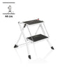 Échelle pliante SOLID W1 blanche avec deux marches noires et une hauteur de 44 cm de hjh OFFICE