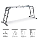 Échelle pliante en aluminium SOLID W3 avec douze marches dans différentes positions de hjh OFFICE