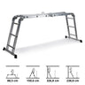 Échelle pliante en aluminium SOLID W3 avec douze marches dans différentes positions de hjh OFFICE