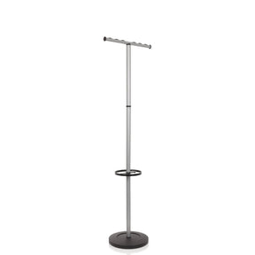 Portemanteau argenté SPACE I avec une étagère et un pied rond de hjh OFFICE