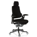 Siège de bureau de qualité professionnelle SPEKTRE BLACK noir avec revêtement en tissu, appuie-tête et accoudoirs de hjh OFFICE