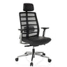 Siège de bureau haut de gamme SPINIO ELITE L avec revêtement en maille noire et siège en cuir de hjh OFFICE