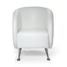 Fauteuil rembourré blanc ST. LUCIA avec pieds en métal brillants de hjh OFFICE