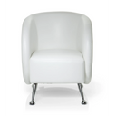 Fauteuil rembourré blanc ST. LUCIA avec pieds en métal brillants de hjh OFFICE