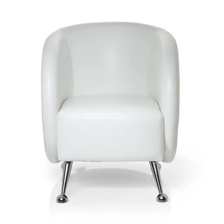 Fauteuil rembourré blanc ST. LUCIA avec pieds en métal brillants de hjh OFFICE