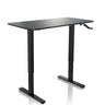 Bureau assis-debout noir STAND CR avec mécanisme à manivelle et piètement en T de hjh OFFICE