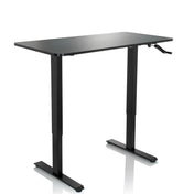 Bureau assis-debout noir STAND CR avec mécanisme à manivelle et piètement en T de hjh OFFICE