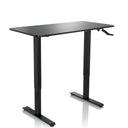 Bureau assis-debout noir STAND CR avec mécanisme à manivelle et piètement en T de hjh OFFICE