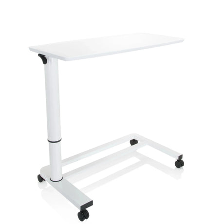 Bureau assis-debout blanc STAND II avec pied réglable en hauteur et quatre roulettes de hjh OFFICE