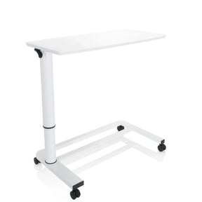 Bureau assis-debout blanc STAND II avec pied réglable en hauteur et quatre roulettes de hjh OFFICE