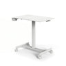 Bureau assis-debout blanc Stand K avec un plateau carré et quatre roulettes de hjh OFFICE