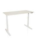 Bureau réglable en hauteur électriquement STAND PRO en blanc avec plateau rectangulaire de hjh OFFICE