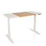 Bureau réglable en hauteur électriquement STAND T3 en blanc et chêne avec structure blanche de hjh OFFICE