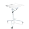 Bureau assis-debout blanc STAND VM-SU I avec châssis réglable en hauteur et roulettes de hjh OFFICE