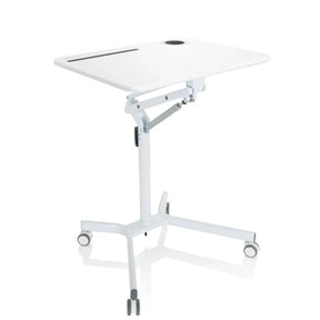 Bureau assis-debout blanc STAND VM-SU I avec châssis réglable en hauteur et roulettes de hjh OFFICE