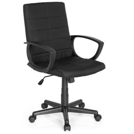 Siège de bureau à domicile STAR-TEC CL300 noir avec revêtement en tissu, accoudoirs et piètement à roulettes de MyBuero