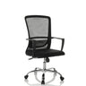 Siège de bureau à domicile STAR-TEC S en noir avec dossier en maille et base brillante de hjh OFFICE