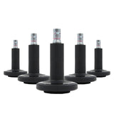 Cinq patins de chaise noirs STATO-M pour sols durs avec inserts métalliques de hjh OFFICE