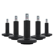 Cinq patins de chaise noirs STATO-M pour sols durs avec inserts métalliques de hjh OFFICE