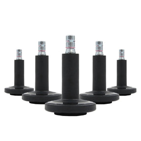 Cinq patins de chaise noirs STATO-M pour sols durs avec inserts métalliques de hjh OFFICE