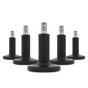 Cinq patins de chaise STATO-M noirs pour moquettes avec clous métalliques de hjh OFFICE