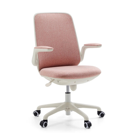 Chaise pivotante pour des enfants Swivelo rose avec structure blanche et accoudoirs de hjh OFFICE