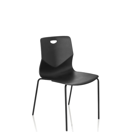 Chaise à quatre pieds T36 V noire avec une assise coque incurvée de hjh OFFICE