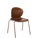 Chaise à quatre pieds T36 VI brun rouge avec coque d'assise incurvée et pieds sveltes de hjh OFFICE