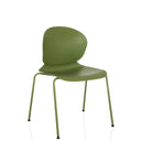 Chaise à quatre pieds verte T36 VI avec coque d'assise arrondie et pieds fins de hjh OFFICE