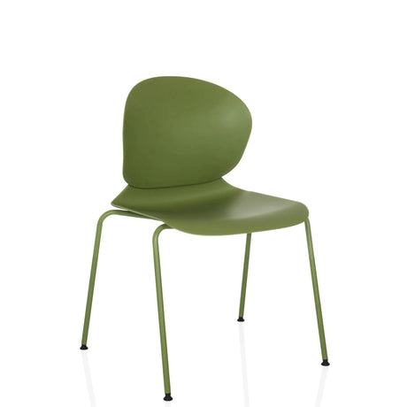 Chaise à quatre pieds verte T36 VI avec coque d'assise arrondie et pieds fins de hjh OFFICE