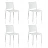 Lot de quatre chaises d'extérieur blanches T37 V 4 avec dossier simple de hjh LIVING
