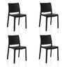 Lot de quatre chaises d'extérieur noires T37 V 4 avec dossier simple de hjh LIVING