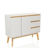 Buffet blanc TAROLO I avec pieds et poignées couleur bois de hjh LIVING