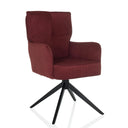 Chaise rembourrée rouge TARUGO avec revêtement en velours côtelé et piétement noir à quatre pieds de hjh LIVING