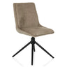 Chaise rembourrée beige TARVISO I avec revêtement en tissu structuré et pied tripode noir de hjh LIVING