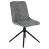 Chaise rembourrée grise TARVISO I avec revêtement en tissu texturé et piétement tripode noir de hjh LIVING