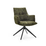 Chaise de salle à manger Tavaro avec revêtement en tissu chiné vert et piétement noir à quatre pieds de hjh LIVING