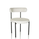 Chaise rembourrée blanche TEDIO avec une assise ronde et des pieds en métal noirs de hjh OFFICE