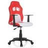 Chaise pivotante pour des enfants TEEN GAME AL en rouge et blanc avec deux découpes dans le repose-tête de hjh OFFICE