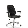 Siège de direction pour bureau à domicile THEO I noir avec dossier matelassé et structure chromée de hjh OFFICE