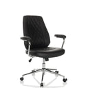 Siège de direction pour bureau à domicile THEO I noir avec dossier matelassé et structure chromée de hjh OFFICE