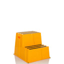Tabouret marchepied jaune TIO-E2 à deux marches avec surfaces antidérapantes noires de hjh OFFICE