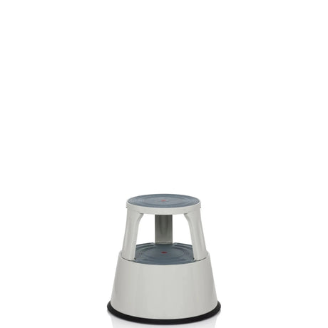 Tabouret marchepied TIO-M II gris clair avec surfaces antidérapantes et anneau de base noir de hjh OFFICE