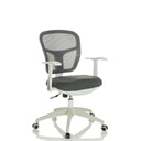 Siège de bureau à domicile TOP 108 W gris avec dossier en maille et structure blanche de hjh OFFICE